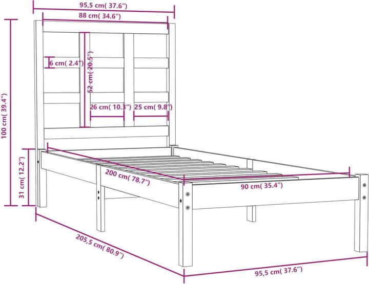 Image du produit vidaXL Thenia (90 x 200 cm)