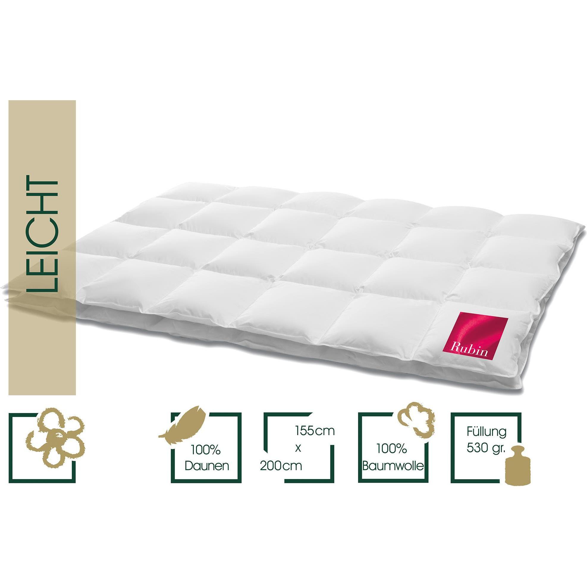 Thumbnail - Hanskruchen, Duvet, Rubin (530 g, 155 x 200 cm)