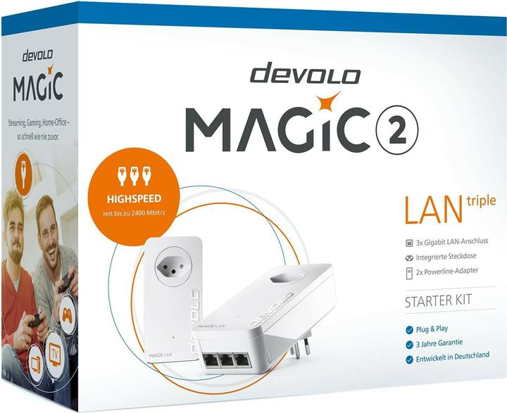 Immagine prodotto Devolo Magic 2 LAN triplo starter kit (2400 Mbit/s)