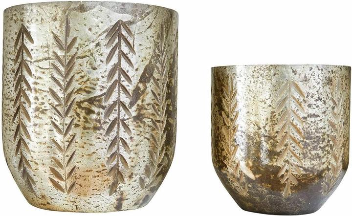 Loberon Windlicht 2er Set Filorex silber (2 x, 18 x 16 cm)