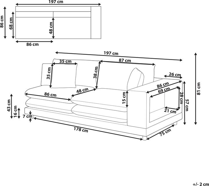 Produktbild Beliani Heden (2-Sitzer)
