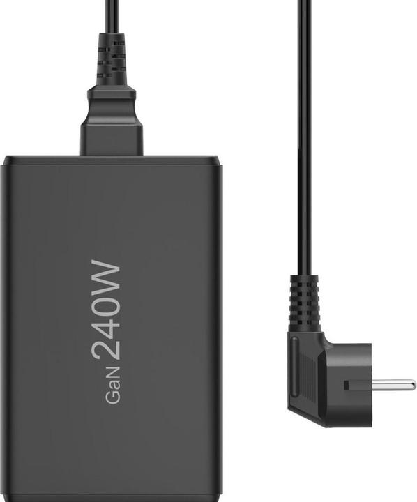 Actual product image Hama Charging station 5 ports, GaN, fast charger, 4xUSB-C, 1xUSB-A, PD, 240 W, SW (240 W, 5 ports)