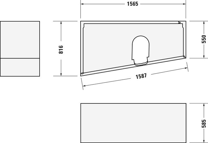 Immagine prodotto Duravit Vasca da bagno trapezoidale No 1 1 inclinazione posteriore a sinistra bianco 1600x850mm (140 l, 160 cm, 85 cm)