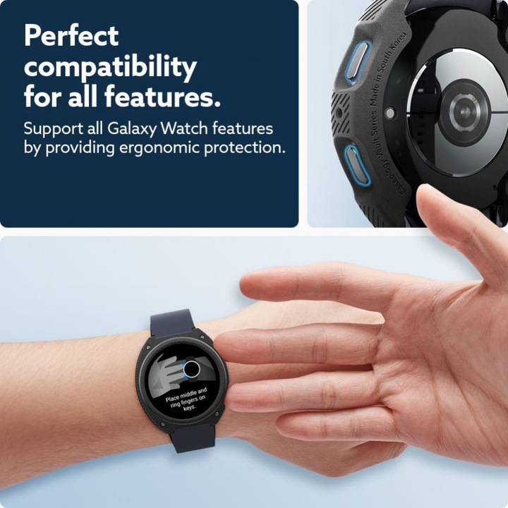 Actual product image Caseology Vault Case for Samsung Galaxy Watch 7 (44mm) - Matte Black