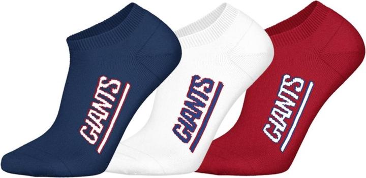 Barefoot New York Giants 3pk Sneaker Socks 39-42 (39 - 42)
