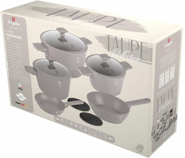 Image du produit BerlingerHaus Set de cuisine design avec dessous de plat, 10 pièces, taupe (Ensemble de casseroles et de poêles de cuisson, Aluminium)