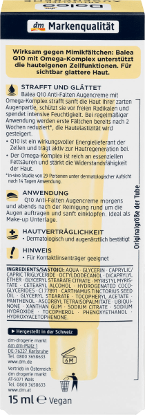 Actual product image dm Balea Q10 anti-wrinkle (Crème, 15 ml)