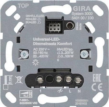 Produktbild Gira System 3000 Universal LED 540100 Komfort Dimmeinsatz