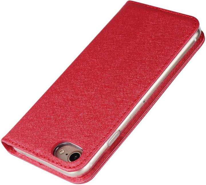 Actual product image Cover-Discount iPhone SE / 8 / 7 - Silk Texture Flip Case red (Apple iPhone 8, Apple iPhone 7)