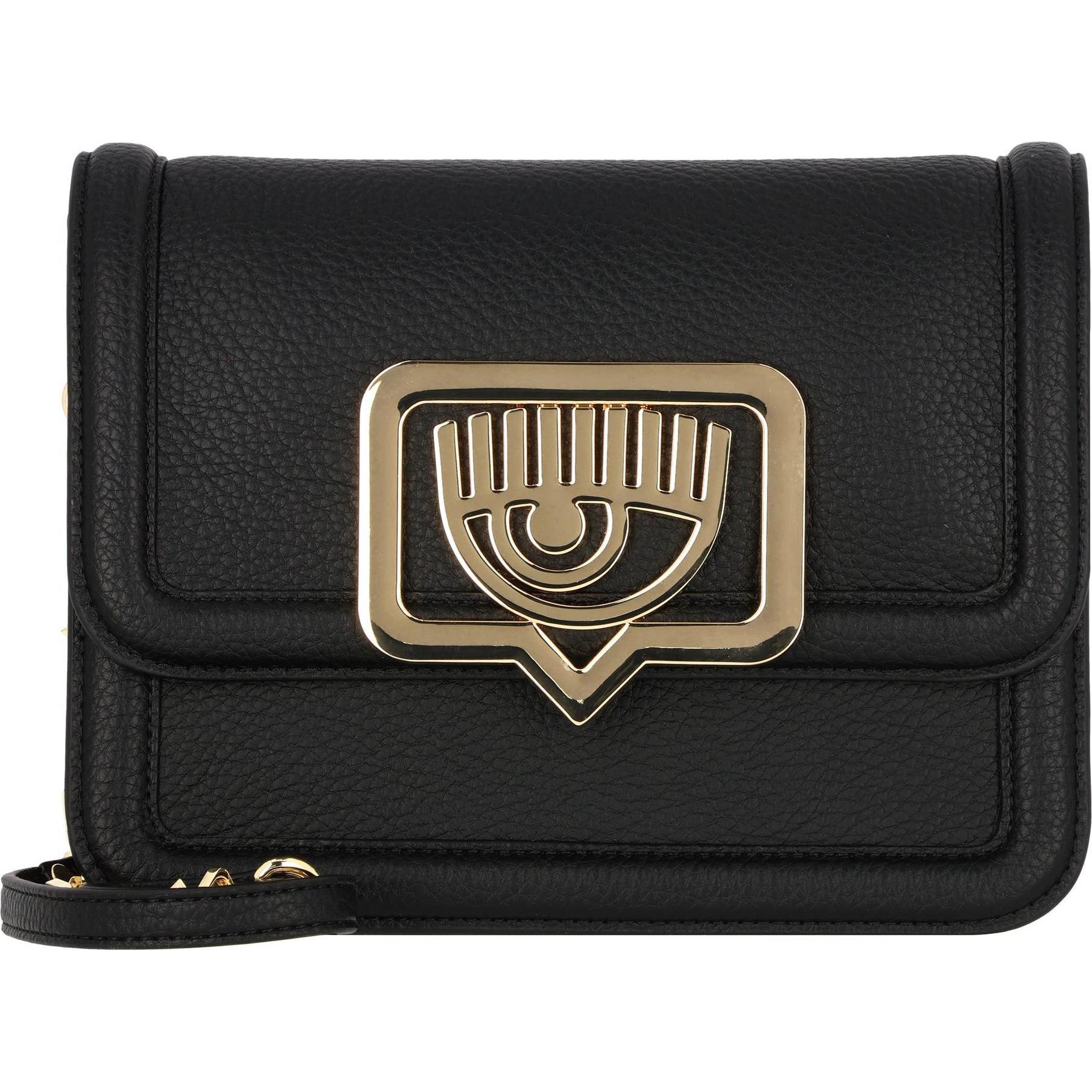 Chiara Ferragni, Handtasche, Eyelike buckle Umhängetasche 24 cm, Schwarz