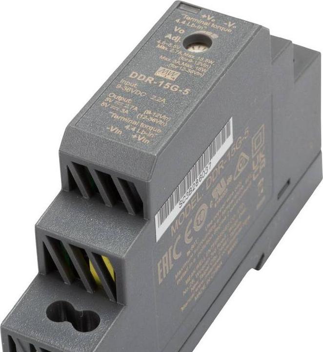 Immagine prodotto MeanWell Convertitore DC/DC (guida DIN) 5 V/DC 3 A 15 W 1 x