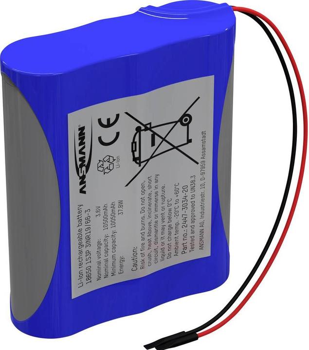 Actual product image Ansmann Li-Ion Battery Pack 1S3P (1 pcs., 18650, 10500 mAh)