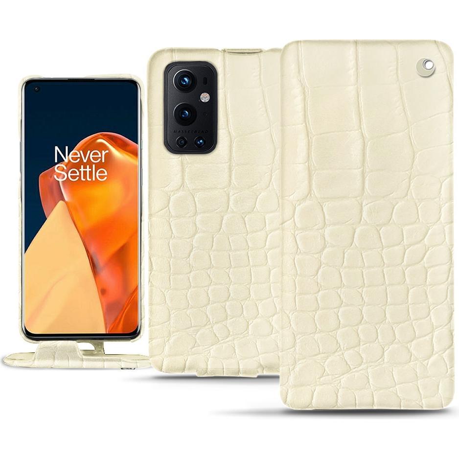 Noreve Lederschutzhülle vertikal (OnePlus 9 Pro), Smartphone Hülle, Weiss