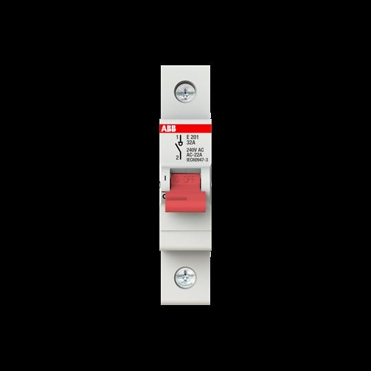 Thomas & Betts E201/32G Sezionatore 1P,32A, maniglia interruttore grigio 2CDE281001R1032, Pulsante + Interruttore, Grigio