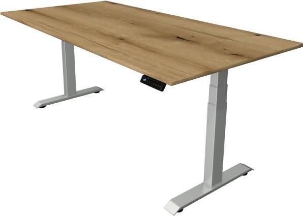 Produktbild Kerkmann Move 4 elektrisch höhenverstellbarer Schreibtisch eiche rechteckig, T-Fuss-Gestell silber 20