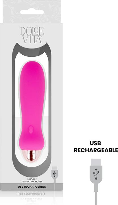 Actual product image Dolce Vita Rechargeable Vibrator Five Pink 7 Speeds