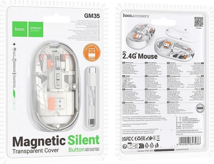 Produktbild Hoco Other computer wireless mouse dual-mode SILENT 2,4G 1600 dpi GM35 white
