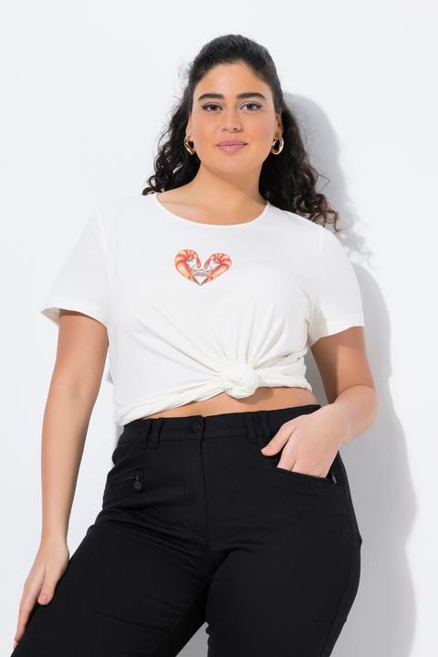 Image du produit Ulla Popken T-shirt, motif crevettes, coupe classique, col rond, manches courtes (46, 48)