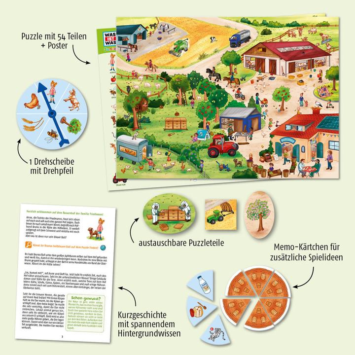 Actual product image Kosmos Knowledge puzzle What is What Junior - Discover the farm (54 pieces)