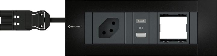 Actual product image IB Connect INTRO2.0 power strip black 1x type 13 1x USB-A/C 1x empty (1x, Type 13)