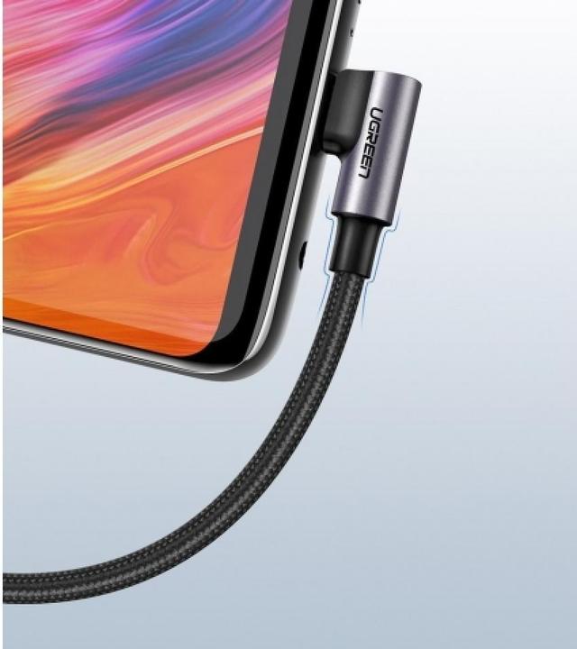 Productafbeelding Ugreen USB-C Haaks naar USB-A 2.0 A 3A Datakabel (2 m, USB 2.0)