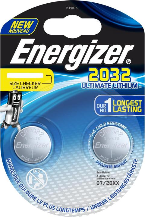 Productafbeelding Energizer CR2032 Ultimate Lithium (2 Pcs., CR2032, 235 mAh)