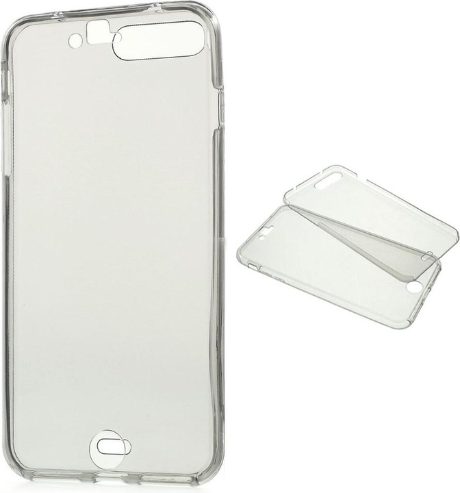 Produktbild König Design Apple iPhone 8 Plus Full Body 360 Silikon Schutzhülle Handyhülle Case Hülle Grau (Apple iPhone 8 Plus)