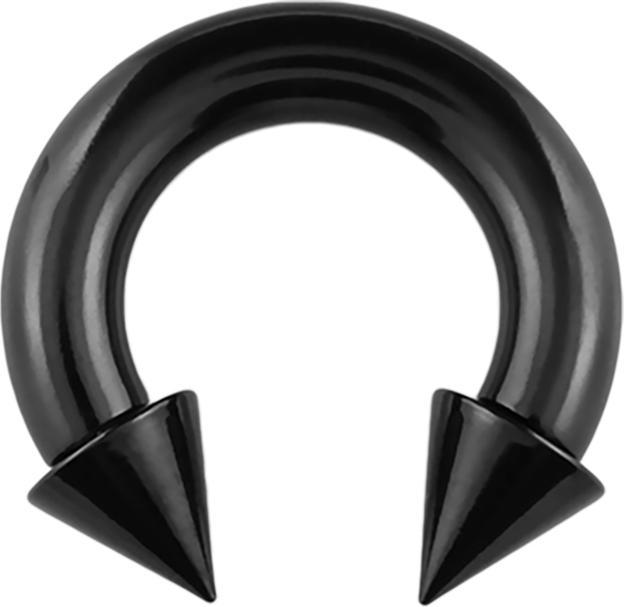Immagine prodotto Star Piercing Campanile circolare a filettatura interna nero con due coni (senza ottone, Acciaio chirurgico 316L)