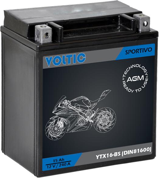 Voltic Sportivo AGM YTX16-BS motorcycle battery (DIN 81600) Galaxus