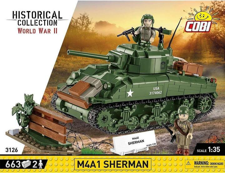 Actual product image Cobi 663 PCS HC WWII 3126 M4A1 SHERMAN