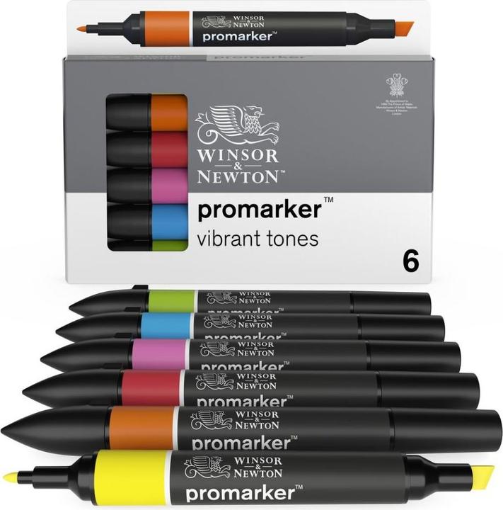 Actual product image Winsor & Newton 0290110 ProMarker, Professional layout marker - 2 tips, fine and wide for Zeic (6 x)