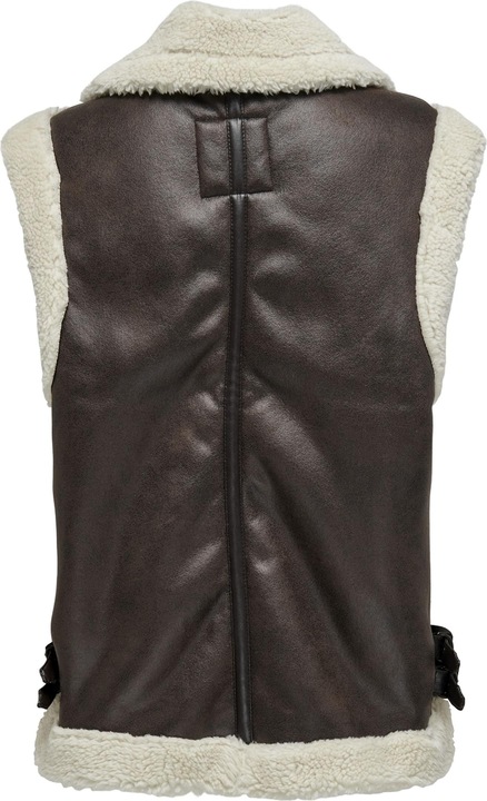 Actual product image Only Fly-away collar waistcoat biker jacket in leather look (S)