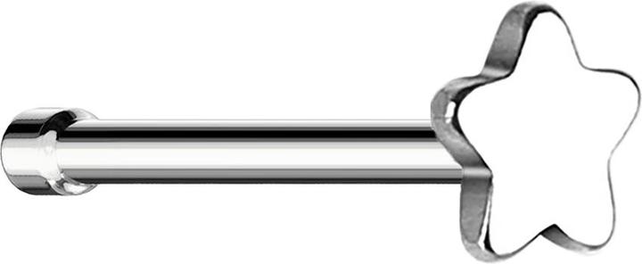 Produktbild Star Piercing Nasenstecker gerade silber mit Stern (ohne Messing, Chirurgenstahl 316L)