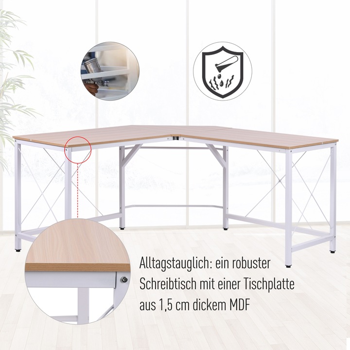 Produktbild Homcom Winkelschreibtisch (150 x 150 x 76 cm)