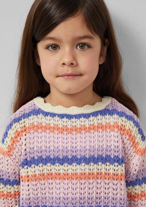 Produktbild s.Oliver Verkürzter Ajour-Stickpullover im Loose Fit (92, 98)