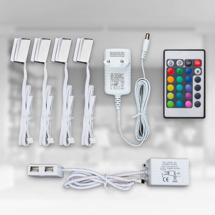 Image du produit B.K.Licht Éclairage LED de la tablette en verre, set de 4