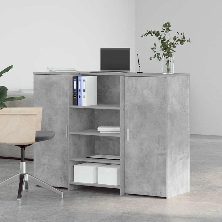 Immagine prodotto VidaXL Bancone reception grigio cemento 135x50x103,5 cm bancone reception in legno