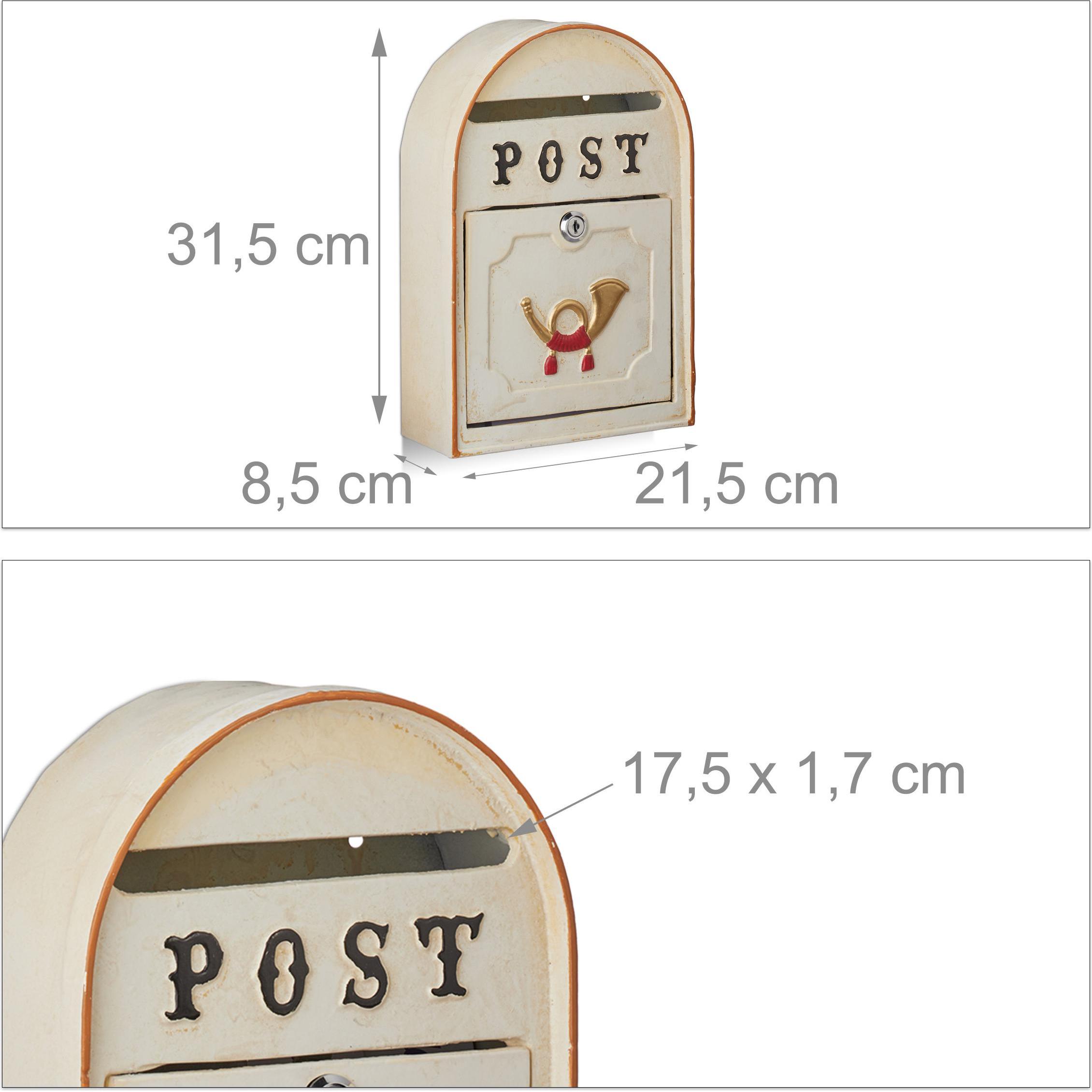 Thumbnail - Relaxdays, Briefkasten, Briefkasten antik mit Posthorn