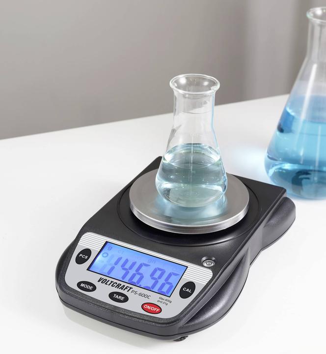 Actual product image Voltcraft PS-600C Precision scale Weighing capacity (max.) 600g Readability 0.01g battery-operated Sch