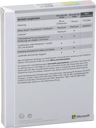 Actual product image Microsoft Office Home & Student 2019 German (1 User, unlimited)