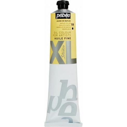 Pebeo, Künstlerfarbe + Bastelfarbe, XL Feine Ölfarben (Neapelgelb, 200 ml)