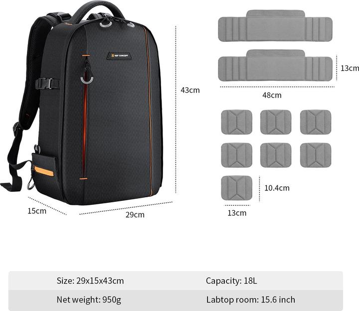 Produktbild K&F Concept Beta V3 (Fotorucksack, 18 l)