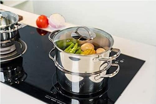 Produktbild Amazon Induktionskochgeschirrset aus Edelstahl (Bratpfanne, Kochtopf, Edelstahl)