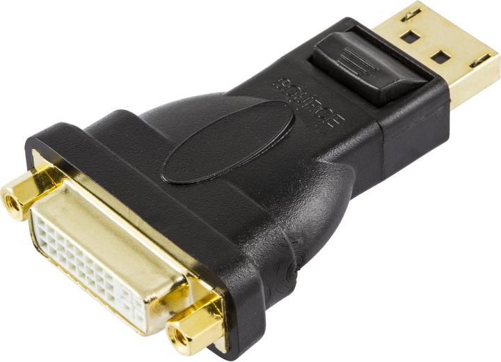 Actual product image Deltaco DP-DVI Cable Adapter 20-pin ha DL DVI-D Black (DVI)