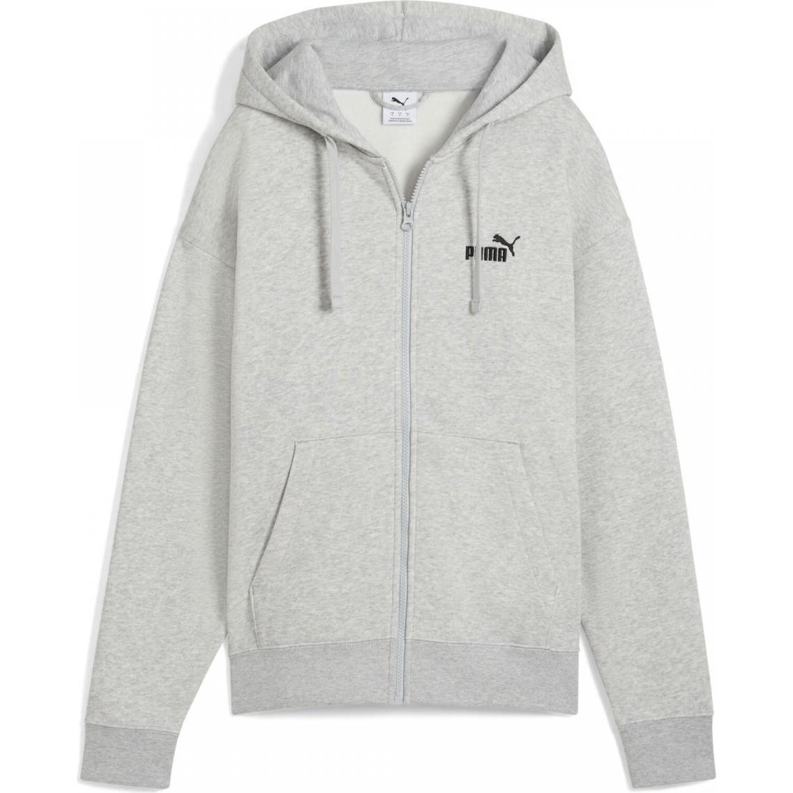 Puma, Damen, Pullover, ESS Small No. 1 Logo Comfort Full-Zip Hoodie FL, Schwarz, (M)