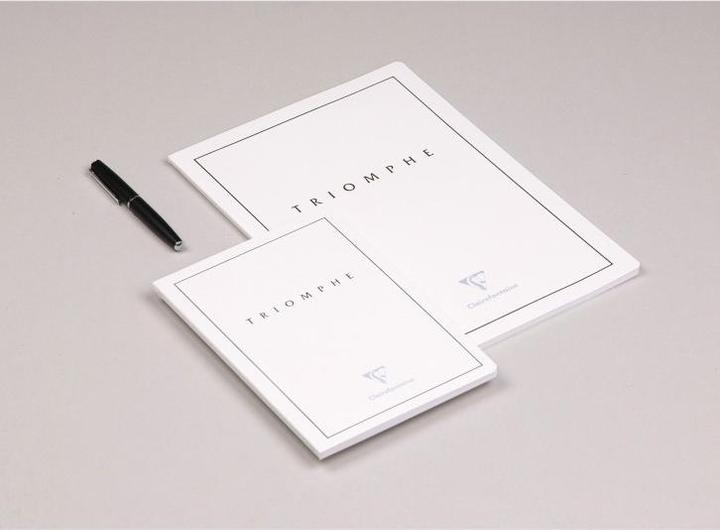 Image du produit Clairefontaine Triomphe GOLD carnet piqûre textile A5 96 pages uni papier blanc 90 g - (A5, Couverture souple)
