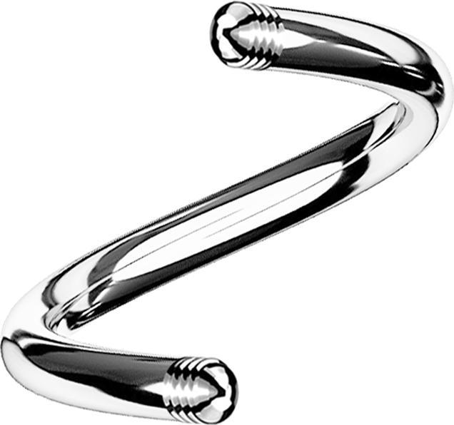 Immagine prodotto Star Piercing Asta a spirale in argento (senza ottone, Acciaio chirurgico 316L)