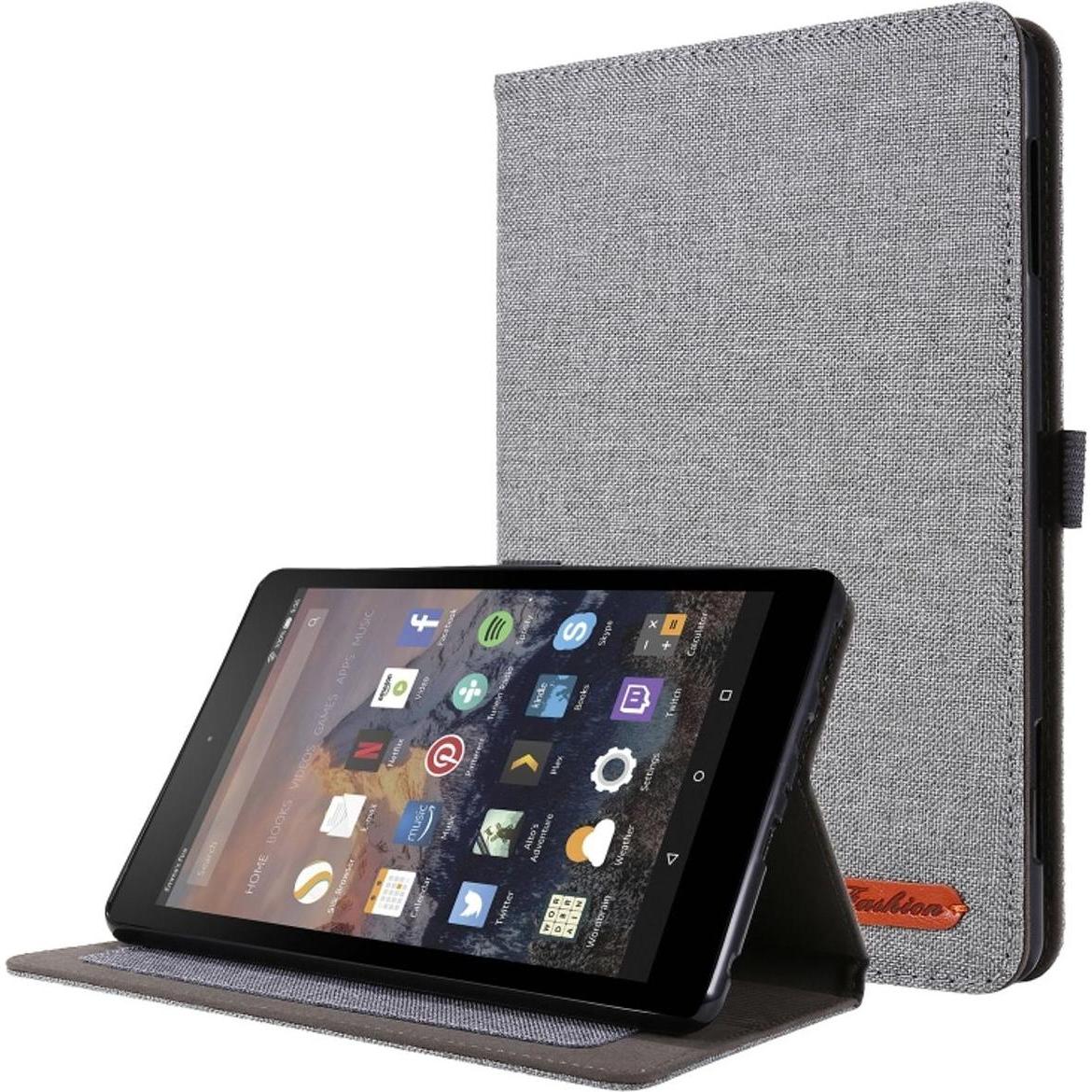 König Design Schutz Hülle für Amazon Fire HD 10 (2021) Smart Cover Case Etui Tablet Tasche, eReader Zubehör, Grau