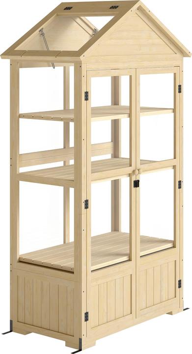 Outsunny Frühbeet Tannenholz, Acryl Naturholz