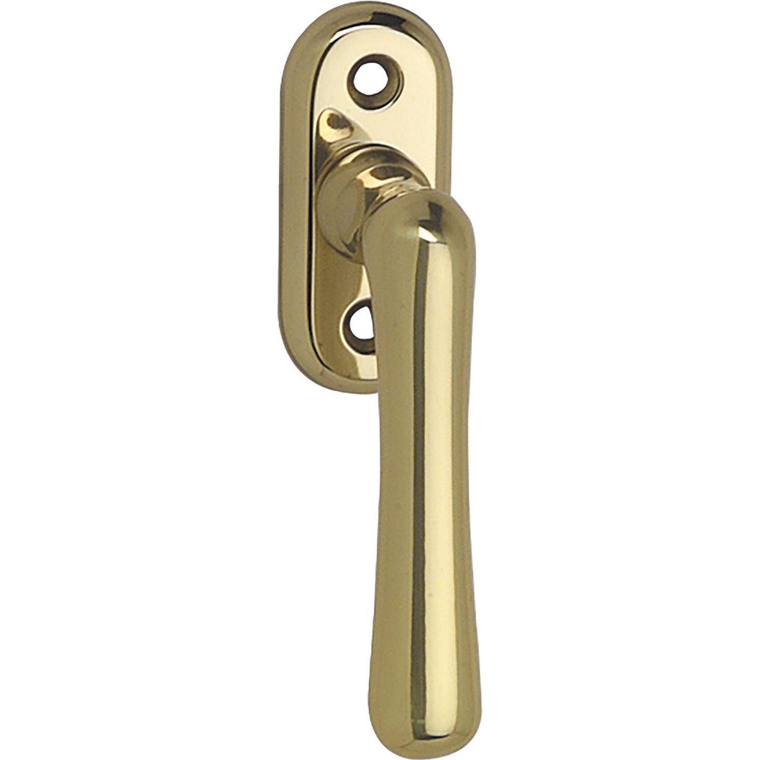 Grundmann, Türgriff + Fenstergriff, Fenstergriff ELEGANT 504H - sichtbar geschraubt, 7x35, Messing poliert (Türgriff)